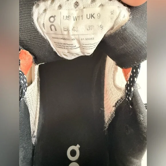 On cloudMonster Womens White & Orange Athletic Sneaker - Picture 8 of 8